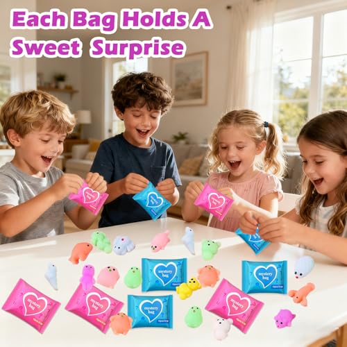 CIYOJA 50Pack Squishy Fidget Toys Blind Bags Mini Mochi Squishies Mystery Toys for Kids Party Favors Classroom Prizes Goodie Bag Stuffers Sensory Stress Relief Squeeze Toy - Image 5