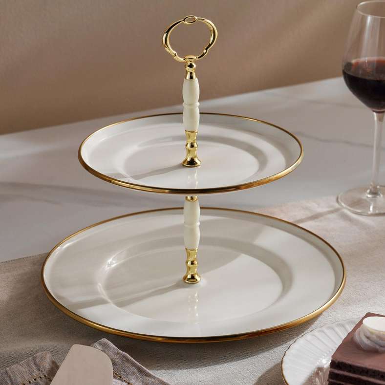 Alinna 2-Tier Cake Stand 28x27cm -White