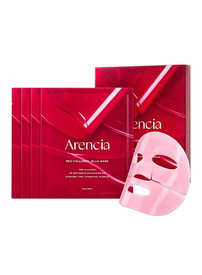 arencia قناع الجل الأحمر بالكولاجين (25غ * 4 قطع) - Image 1