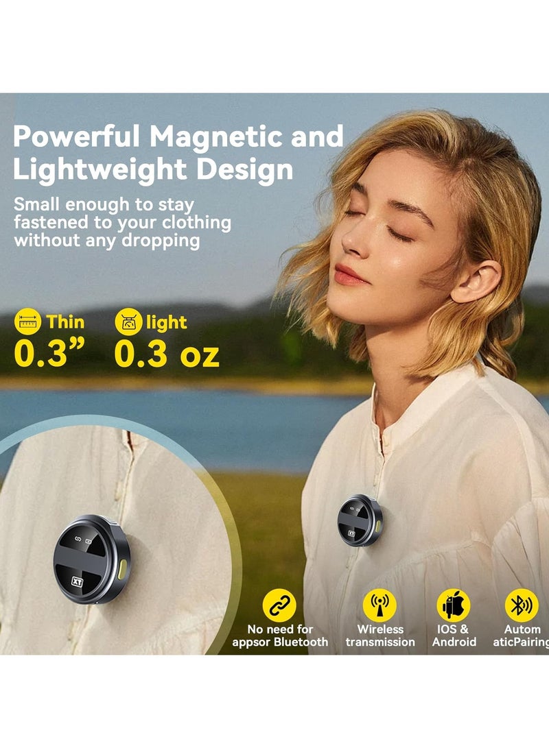 DIGI CORE Wireless Lavalier Microphone For iPhone & Android, USB C Mini Lapel Microphone Wireless, Hi-Fi Audio, 1200 inch Range, Noise Cancelling, 60H Battery Life, For Interview, Streaming, Video Recording - Image 2