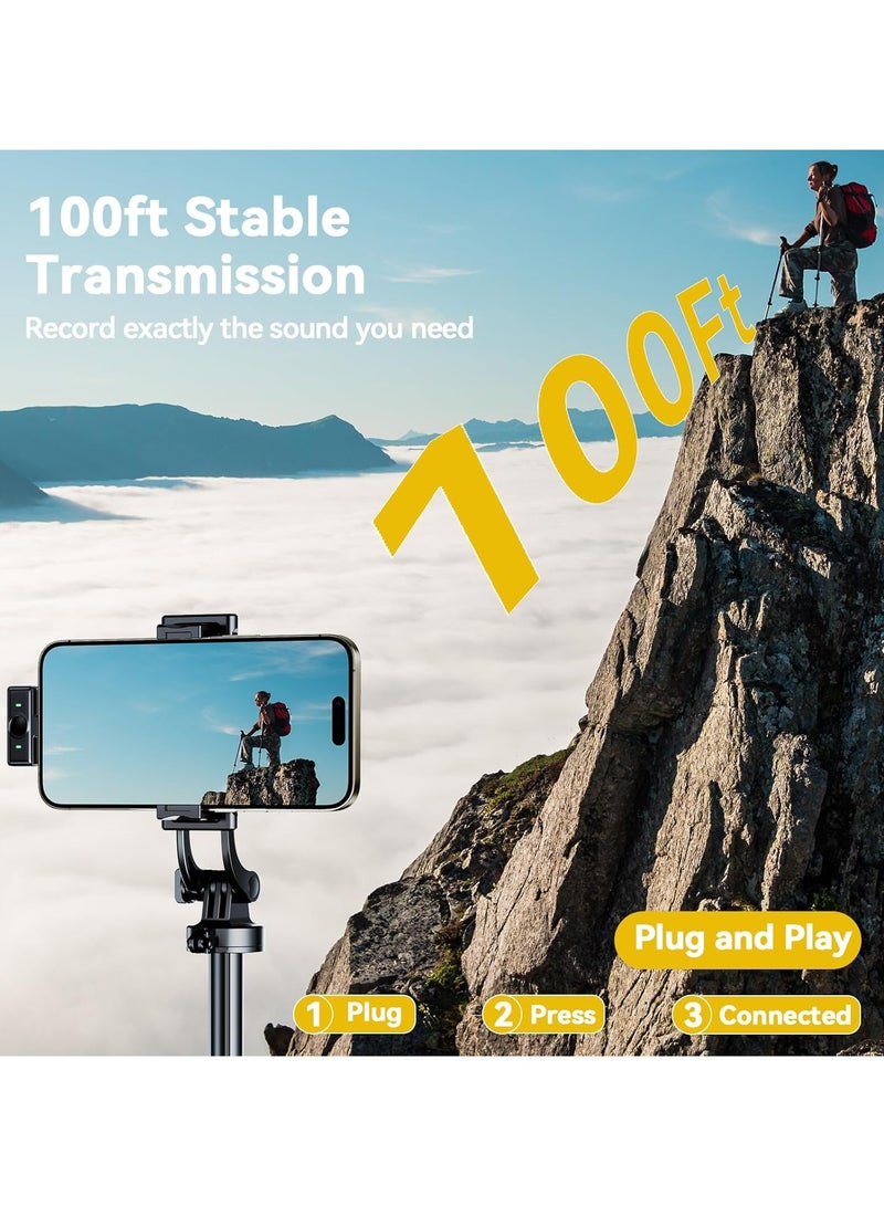 DIGI CORE Wireless Lavalier Microphone For iPhone & Android, USB C Mini Lapel Microphone Wireless, Hi-Fi Audio, 1200 inch Range, Noise Cancelling, 60H Battery Life, For Interview, Streaming, Video Recording - Image 4