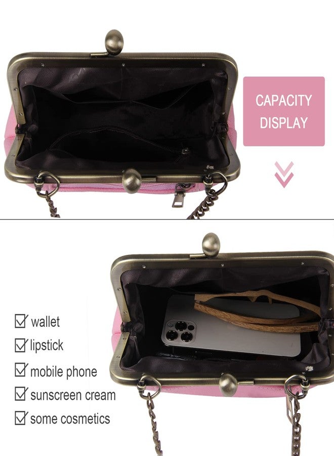 Lanpet Women Classical Kiss Lock Clutch with Chain Strap Shoulder Bag Purse Wallet - Image 4