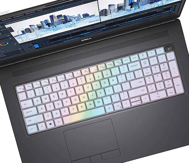 LEZE Keyboard Cover for Dell Latitude 3550 3540 5550 5540 5530 5531 5520 5521, Precision 3590 3591 3580 3581 3560 3570 3561 3571 Laptop, Dell Latitude 5550 5530 5540 Keyboard Skin Protector - Colorful - Image 1