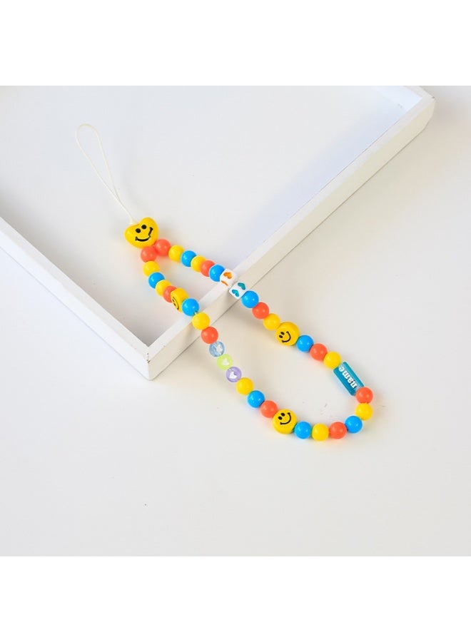 NIBEMINENT Beaded Phone Lanyard, Anti Lost Removable Wrist Strap, Candy Color Bracelet Pendant, Phone Keychain Lanyard - Image 1