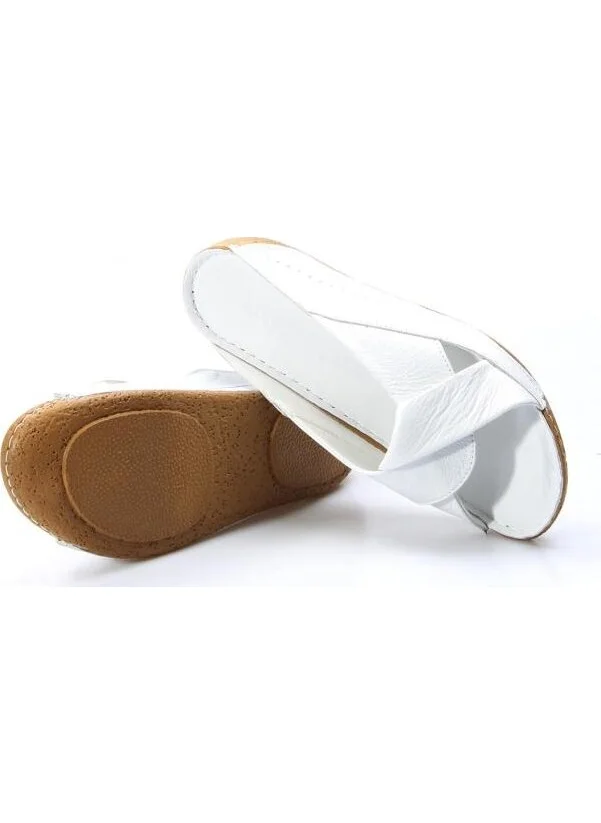 Fast Step Women's Leather Comfortable Summer Wedge Heel Daily Slippers 864ZA600