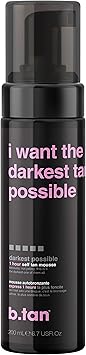 b tan btan موس التسمير الذاتي الفائق الداكن أريد أغمق تان ممكن 1 ساعة فوم برونزي سريع لا رائحة تان مزيفة أفضل تان غير شمسي للوجه والجسم أسترالي جلو 200 مل - Image 1