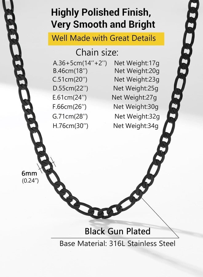 PROSTEEL Black Chain Figaro Link Necklaces Jewelry Gothic Goth Layered Chain Necklace - Image 3