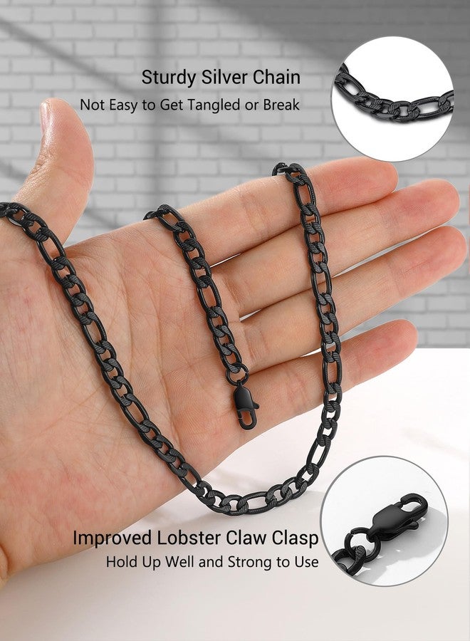 PROSTEEL Black Chain Figaro Link Necklaces Jewelry Gothic Goth Layered Chain Necklace - Image 5