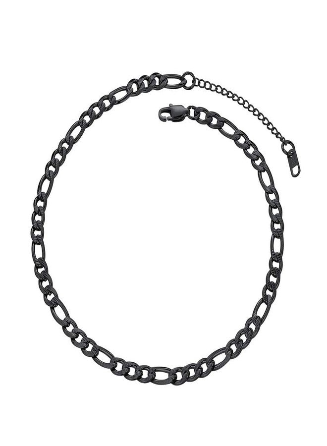 PROSTEEL Black Chain Figaro Link Necklaces Jewelry Gothic Goth Layered Chain Necklace - Image 1