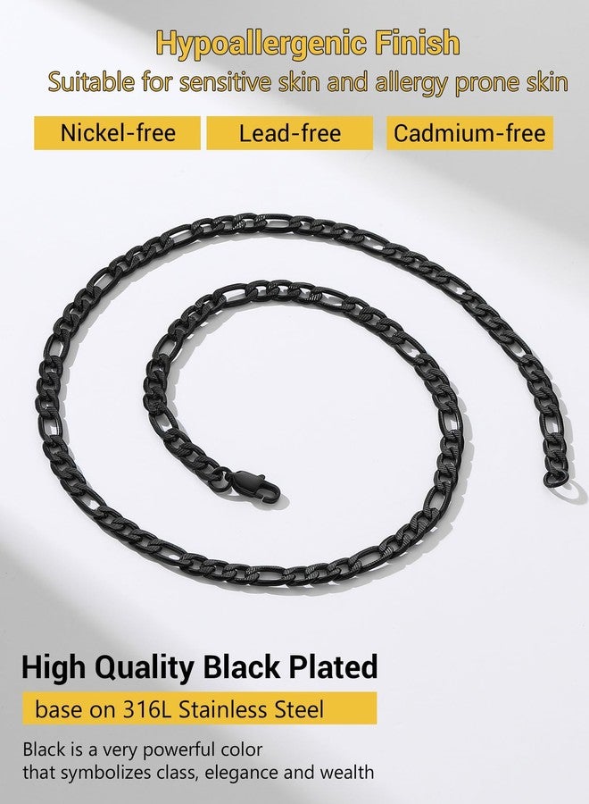 PROSTEEL Black Chain Figaro Link Necklaces Jewelry Gothic Goth Layered Chain Necklace - Image 4
