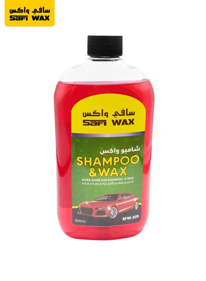Safi WAX Shampoo and Wax ULtra Shine Car Washing Shampoo Wax - Safi Wax - SFW205- Red - 500ml  - Image 1