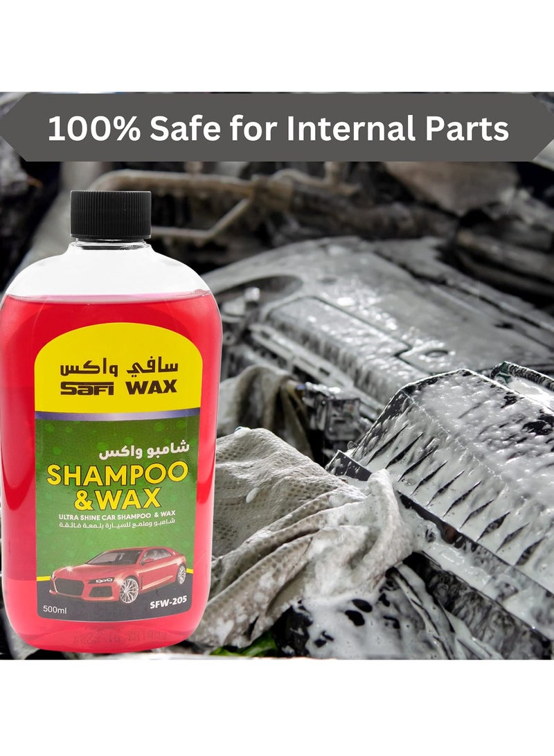 Safi WAX Shampoo and Wax ULtra Shine Car Washing Shampoo Wax - Safi Wax - SFW205- Red - 500ml  - Image 3