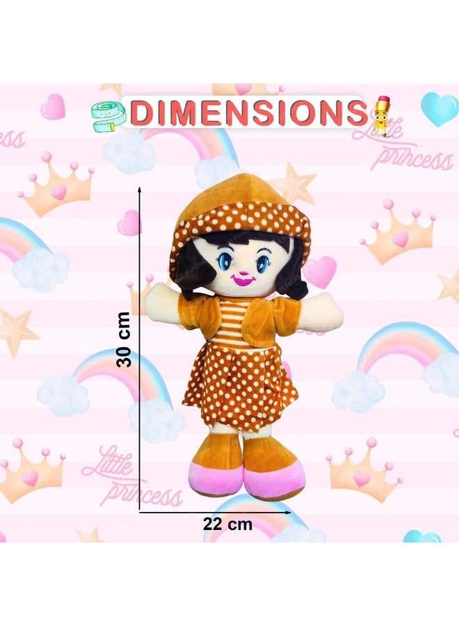 FunBlast Doll for Girls - Soft Dolls for Girls Soft Toys for Baby Girl, Plush Doll, Washable Doll, Birthday Return Gifts for Kids, Stuffed Doll, Toys for Girls (30 CM Brown) - Image 2