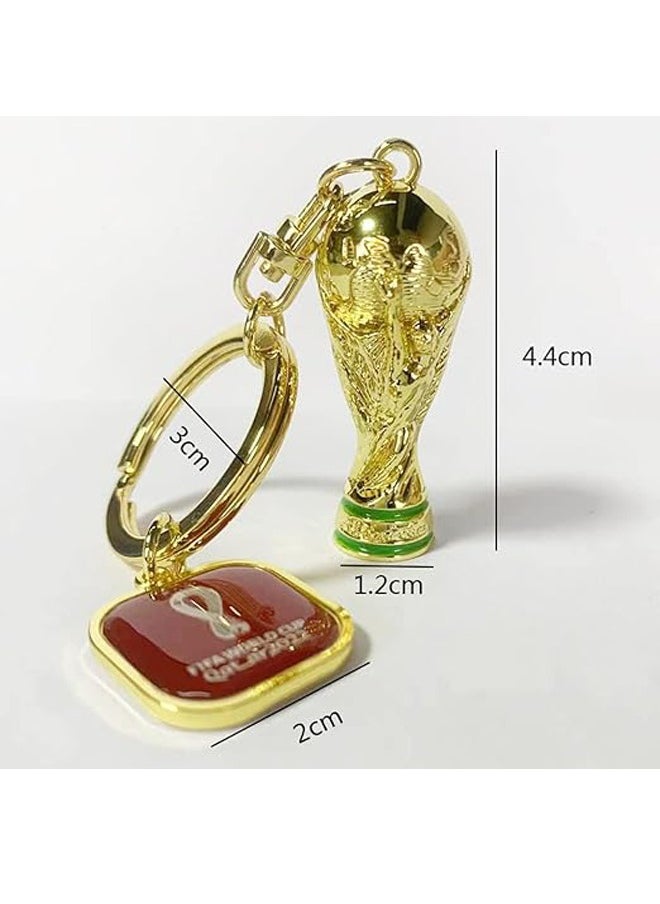 2022 WORLD CUP QATAR 3D Trophy Keychain With Official Emblem Own a Collectible Version of World Soccer's Biggest Prize