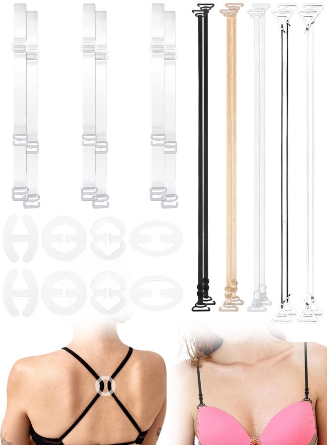24 Pieces Clear Bra Straps, Invisible Adjustable Bra Strap Non-Slip Bra Replacement Shoulder Straps - Image 1
