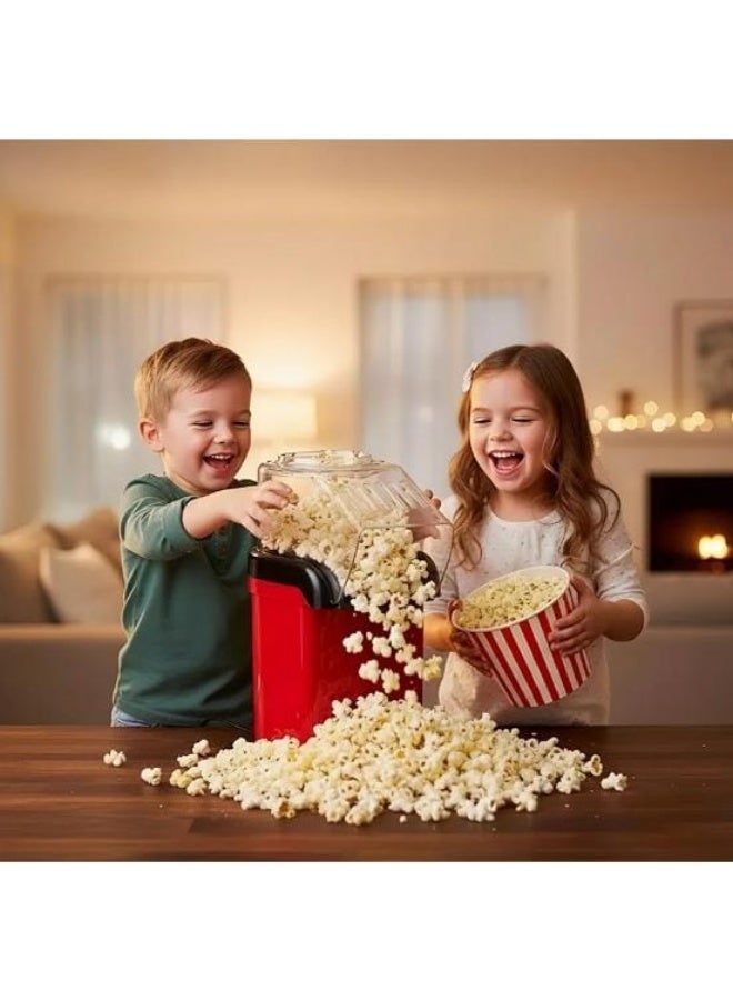 Mini Fast Hot Air Popcorn Popper Machine No Oil Popcorn Makerideal For Watching Movies And Holding Parties In Home Healthy Hot Air Popcorn Popper Red - Image 2