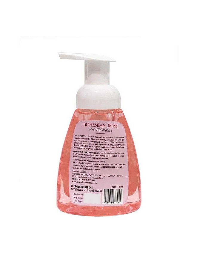 Nyassa Bohemian Rose Foaming Handwash 260Ml Sulphate And Paraben Free - Image 4