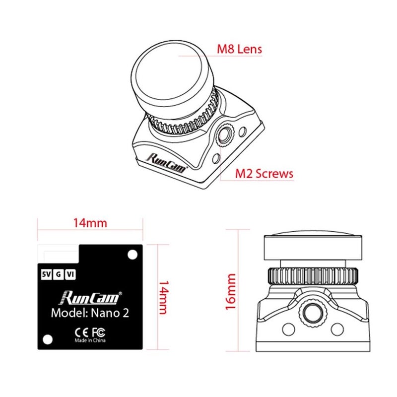 RunCam Nano2 FPV Camera 700TVL CMOS NTSC Mini FPV Camera for FPV Drone - Image 5