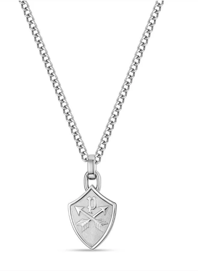 POLICE Heritage Crest Necklace For Men Silver Color