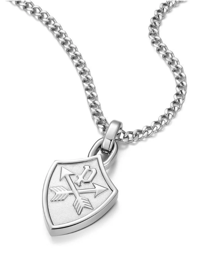 POLICE Heritage Crest Necklace For Men Silver Color