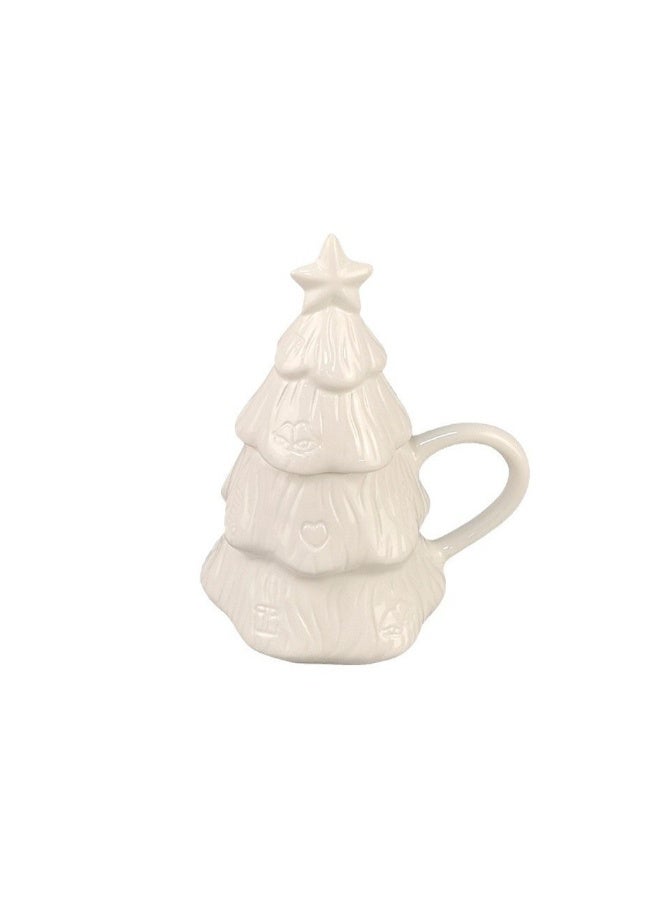 Beauenty Pure white Christmas tree ceramic cup 