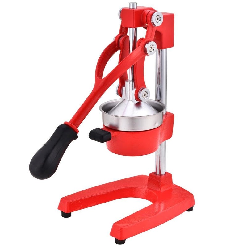 Courant CastIron Orange Juice Squeezer Durable EasytoClean Professional Citrus Juicer Stainless Steel Lemon Grapefruit Squeezer Sturdy Manual Citrus Press with Large Press Bowl Easy Grip Red - Image 2