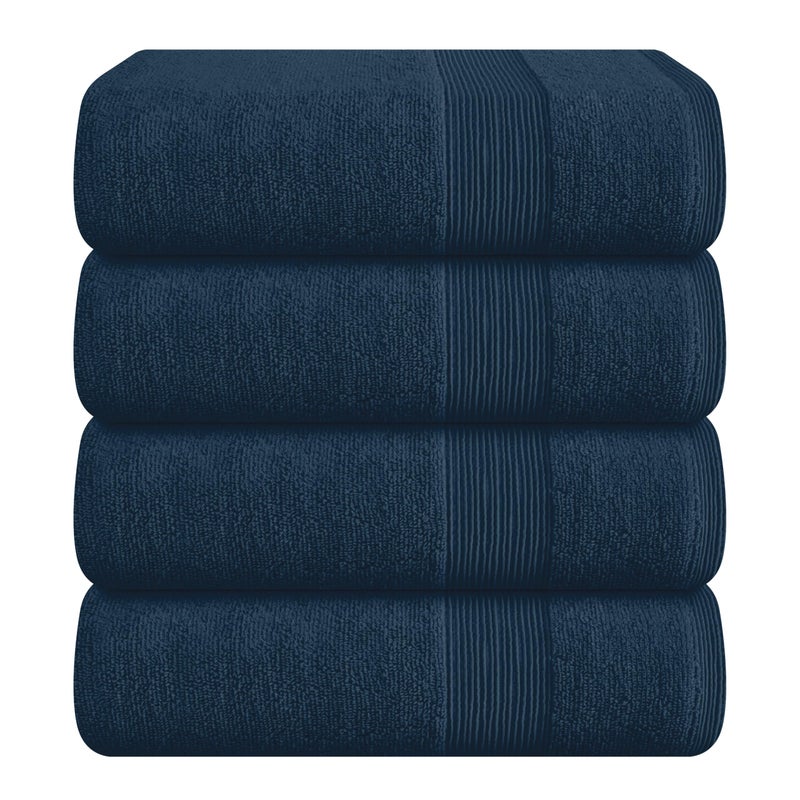 Belizzi Home Belizzi Home 4 Pack Bath Towel Set 27x54 100 Ring Spun Cotton Ultra Soft Highly Absorbent Machine Washable Hotel Spa Quality Bath Towels for Bathroom 4 Bath Towels  Mineral Blue 