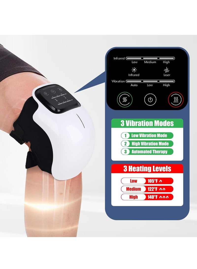 TIGER Knee Massager with Heat & Red Light Therapy – Large LED Screen for Arthritis Pain Relief, Stretched Ligament & Muscle Injury Treatment | Adjustable for Comfortable, Targeted Relief - Image 2