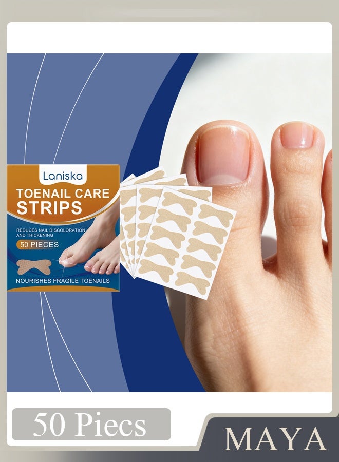 LANISKA 50Pcs Fungal Nail Patches Overnight Nail Repair Patch for Nail Fungus Damage Nail Treatment Renews Nails Structure and Improve Discoloration 8Hrs Nighttime Renewal Fungal Nail Patch - Image 1