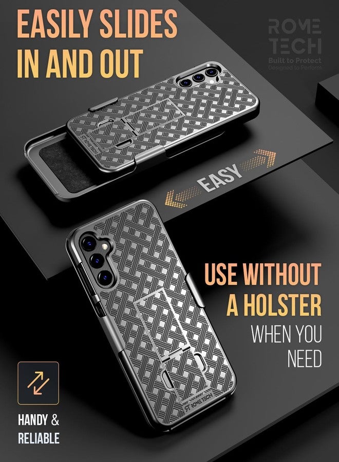ROME TECH Designed for Samsung Galaxy A14 5G Case with Belt Clip Holster - Kickstand Cover Phone Case - Black - Image 4