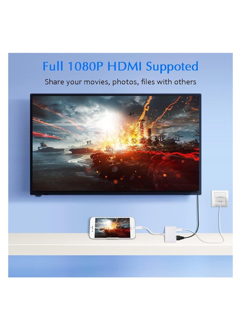 ماركة غير محددة محول لايتنينج HDMI لايفون من اجيمي، وصلة معتمدة ابل، ايه في رقمي 1080P لمزامة الفيديو والصوت لهاتف ايفون 14/13/12/ 11/ SE /8 /7 /XR/X/8/7/XS  - Image 2