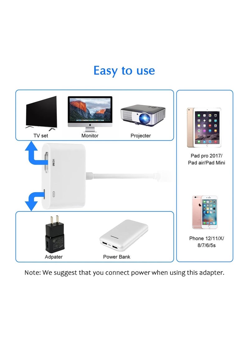ماركة غير محددة محول لايتنينج HDMI لايفون من اجيمي، وصلة معتمدة ابل، ايه في رقمي 1080P لمزامة الفيديو والصوت لهاتف ايفون 14/13/12/ 11/ SE /8 /7 /XR/X/8/7/XS  - Image 4