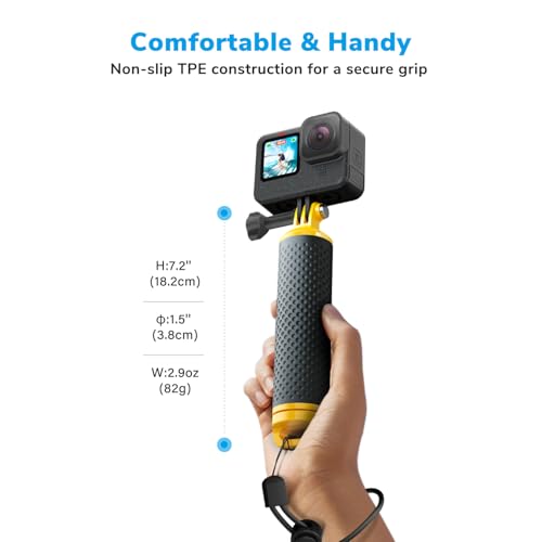 Sametop Floating Handle Grip Floaty Stick Waterproof Handler Accessory Compatible with GoPro Hero 13, 12, 11, 10, 9, 8, 7, 6, 5, 4, Session, 3+, 3, Hero(2018), Max, DJI Osmo Action Cameras (Yellow) - Image 3