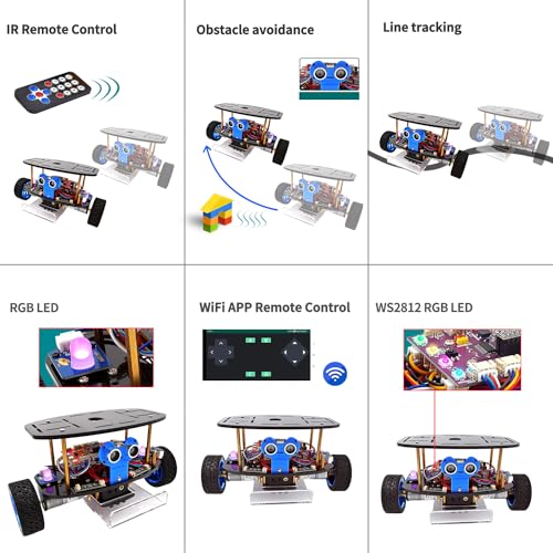 Adeept Self-Balancing Robot Car Kit(Compatible with Arduino IDE), STEM Projects Kit, Robotics & Engineering Kit, Programming Set, Line Tracking, Ultrasonic Sensor, IR Wireless Remote Control - Image 4