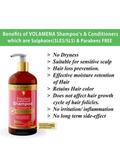 VOLAMENA WITH DEVICE Volamena Frizzless Hydrasmooth Hair Shampoo For Dry & Frizzy Hair With Keratin & Wheat Protein 300 ml  - Image 4