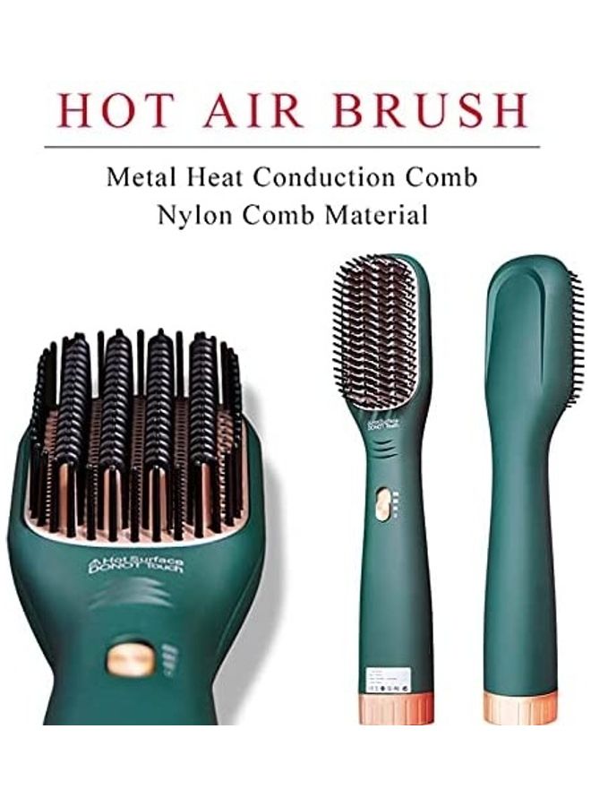 NIBEMINENT 3 in 1 Multi Functional Hair Dryer Hot Air Comb Green/Gold - Image 2