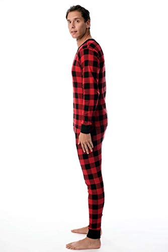 At The Buzzer Mens Printed Thermal Set 95966, Buffalo Plaid Red Black, XX-Large - Image 2