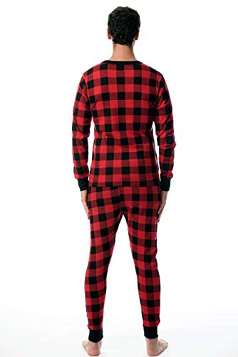 At The Buzzer Mens Printed Thermal Set 95966, Buffalo Plaid Red Black, XX-Large - Image 4