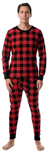 At The Buzzer Mens Printed Thermal Set 95966, Buffalo Plaid Red Black, XX-Large - Image 1