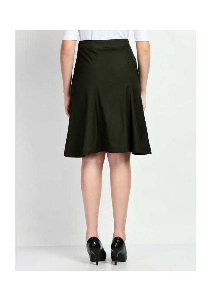 Exude Olive Solid Pencil Skirt for Women - Image 5