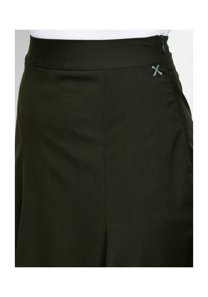 Exude Olive Solid Pencil Skirt for Women - Image 4