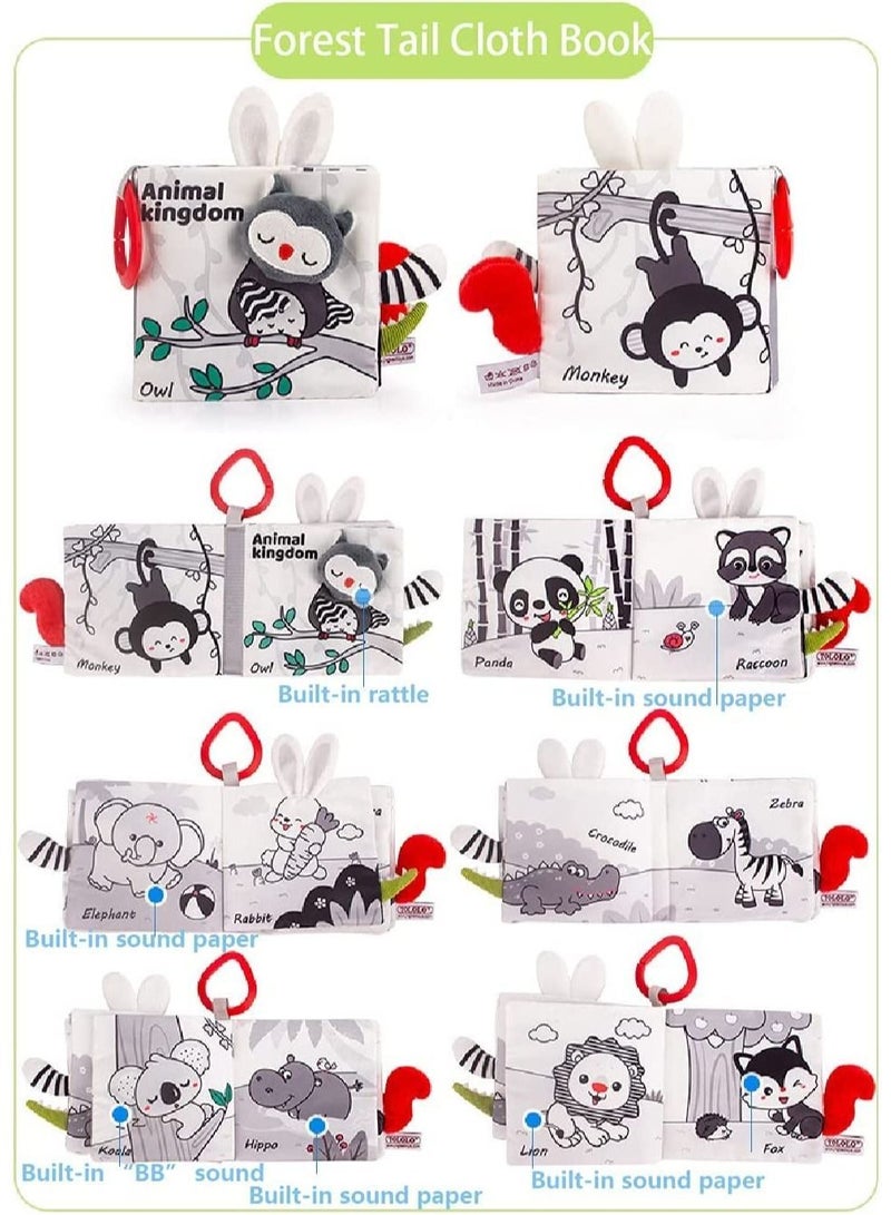 Baby Cloth Book with Sound, 2 Pieces Sensory Training Three-dimensional Soft Books Cognitive Visual Toys for 1 3 Years Old Boys Girls - Image 3