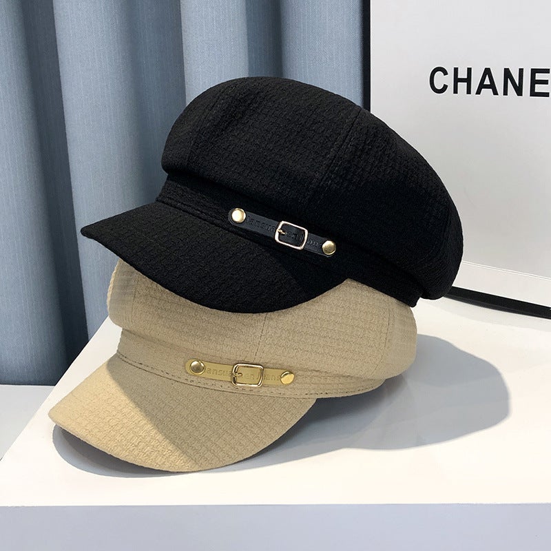 Beret Women Korean Fashion Trendy Painter Japanese  British Newsboy Octagonal Hat - Image 4