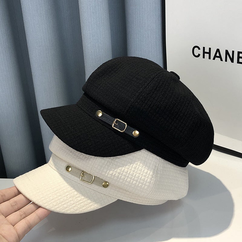 Beret Women Korean Fashion Trendy Painter Japanese  British Newsboy Octagonal Hat - Image 3