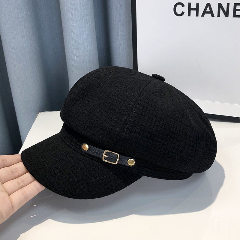 Beret Women Korean Fashion Trendy Painter Japanese  British Newsboy Octagonal Hat - Image 1
