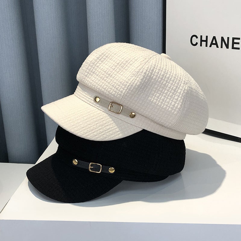 Beret Women Korean Fashion Trendy Painter Japanese  British Newsboy Octagonal Hat - Image 2