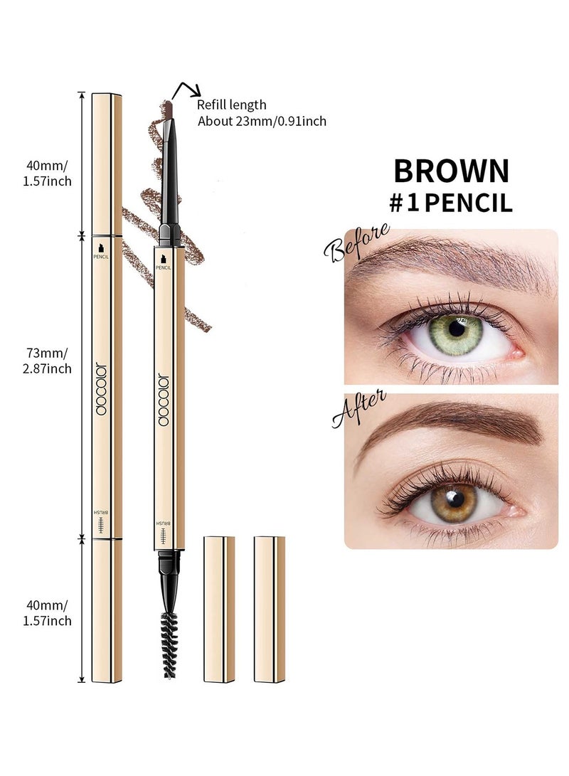 docolor Makeup Micro Brow Pencil 2 Count, Definer Eyebrow Pencil, Dual-Sided, Ultra-Fine Mechanical Pencil, Soft Brown and Black - Image 4