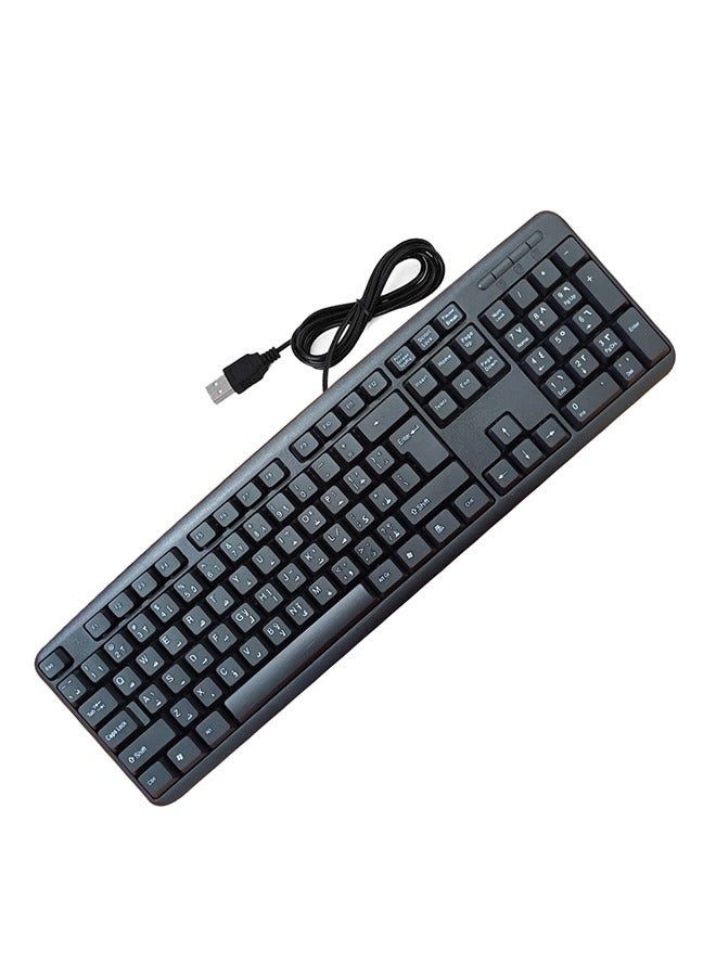 Wired keyboard with USB port Arabic-English convenient and comfortable for the eyes /K2  - Image 1