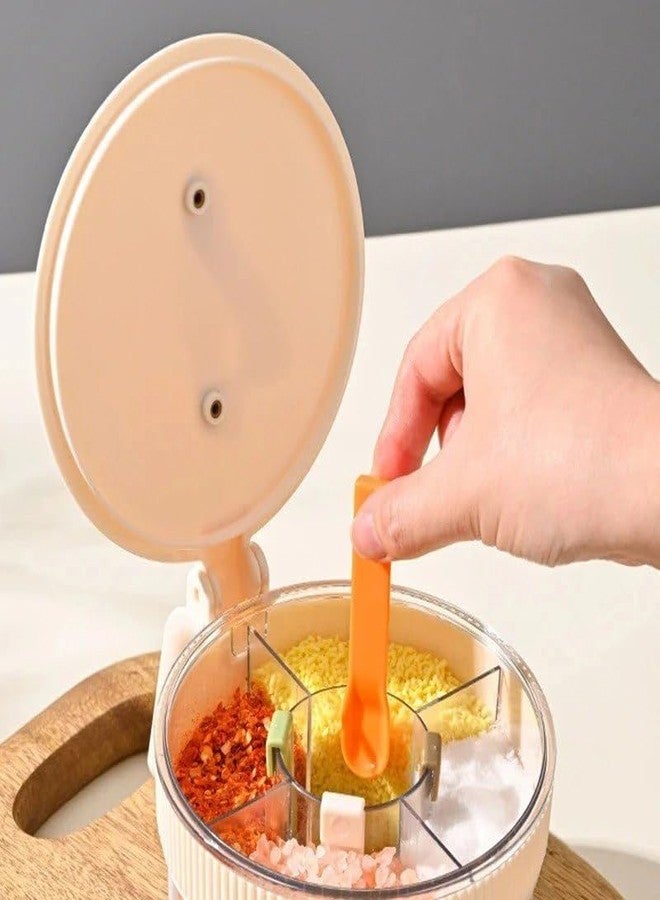 ZURITY 4-in-1 Spice Storage Box Kitchen Seasoning Container Organizer | Multi Compartment Salt & Pepper Masala Airtight Sealed Jars with Lid Spoon Non-Mix Flavor Dispenser for Home Cooking - Image 5