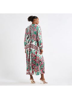 FAV All-Over Print Maxi Shirt Dress with Long Sleeves  - Image 3